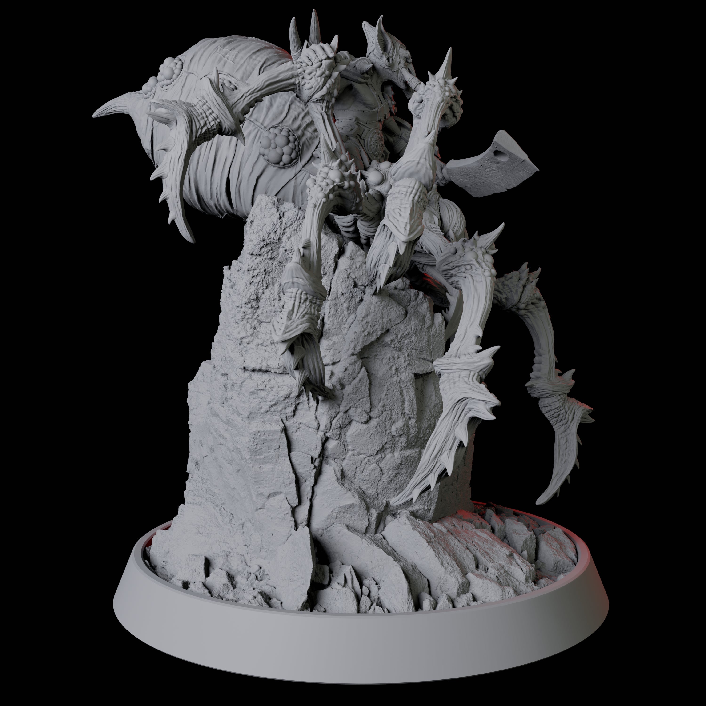 Tusked Goblin Riding a Giant Spider Miniature for Dungeons and Dragons