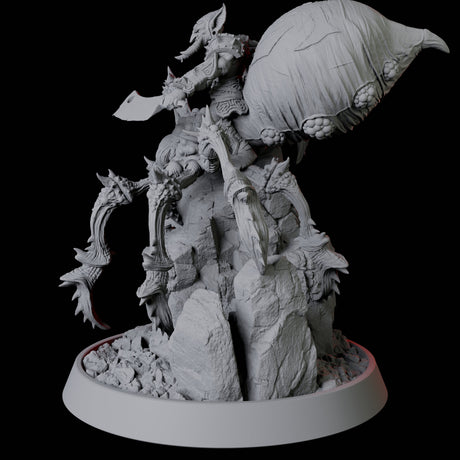 Tusked Goblin Riding a Giant Spider Miniature for Dungeons and Dragons, Pathfinder or other TTRPGs
