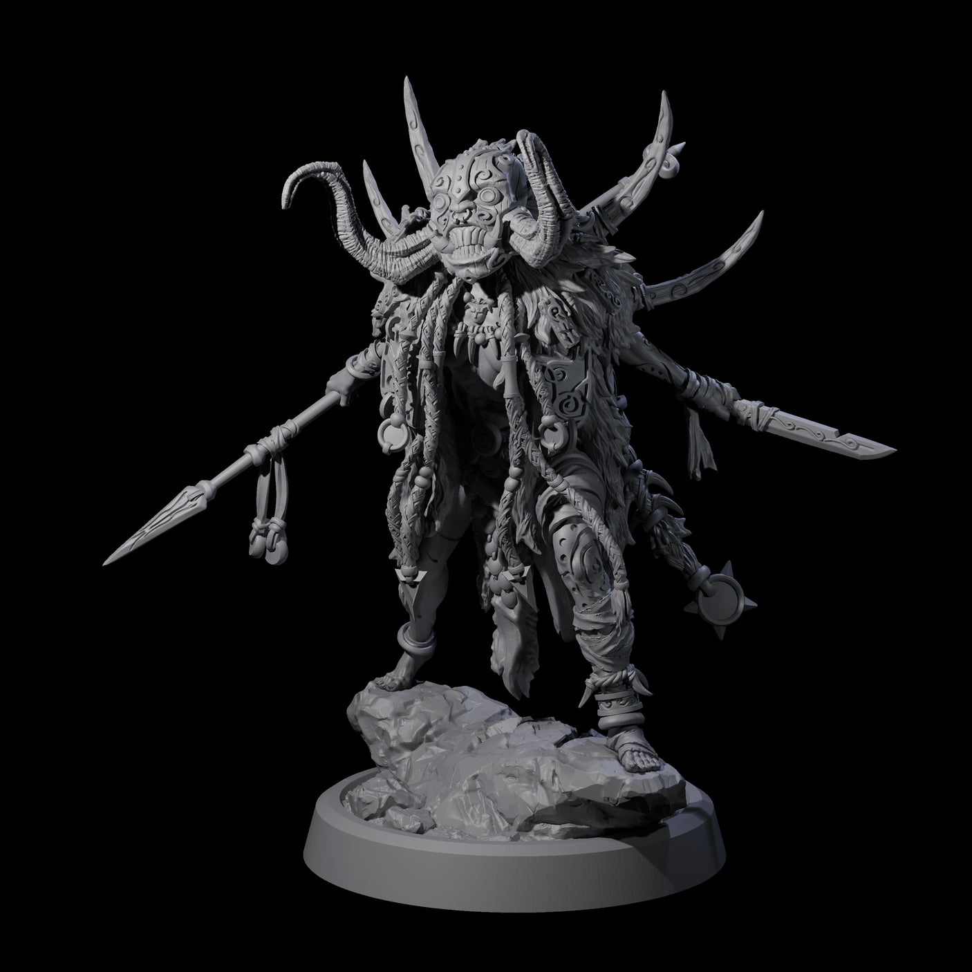 Tusked Goblin Shaman A Miniature for Dungeons and Dragons, Pathfinder or other TTRPGs