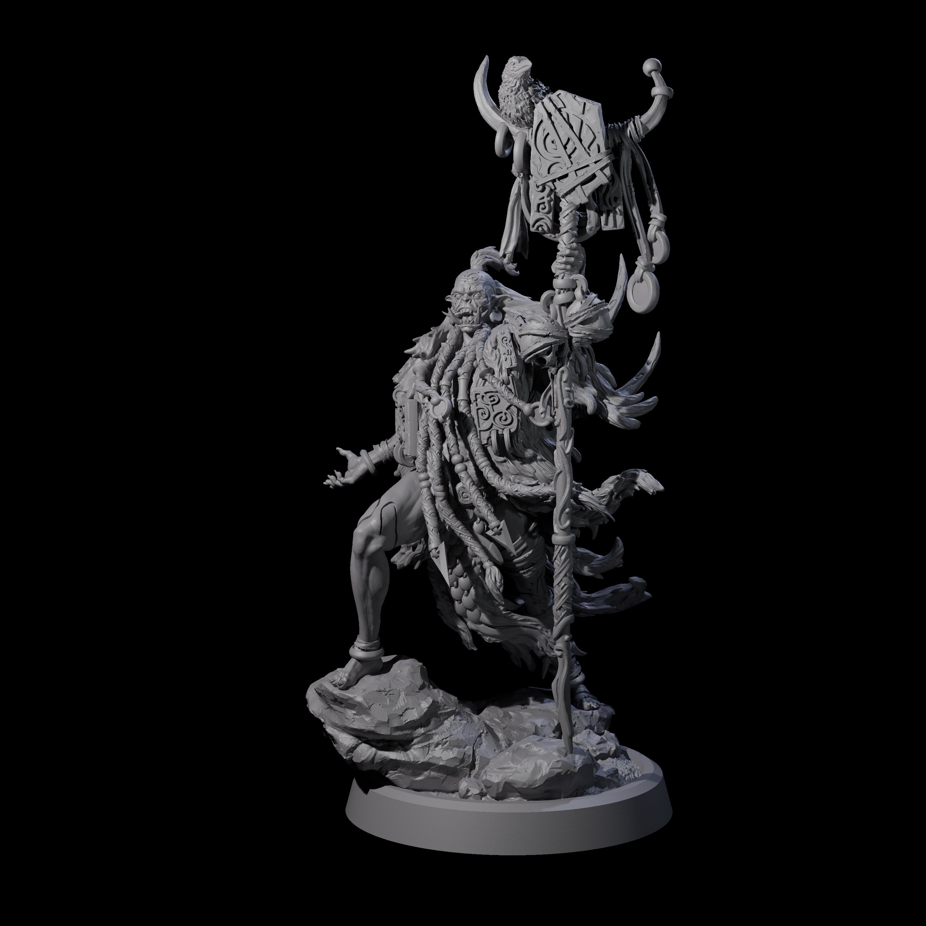 Tusked Goblin Shaman B Miniature for Dungeons and Dragons, Pathfinder or other TTRPGs