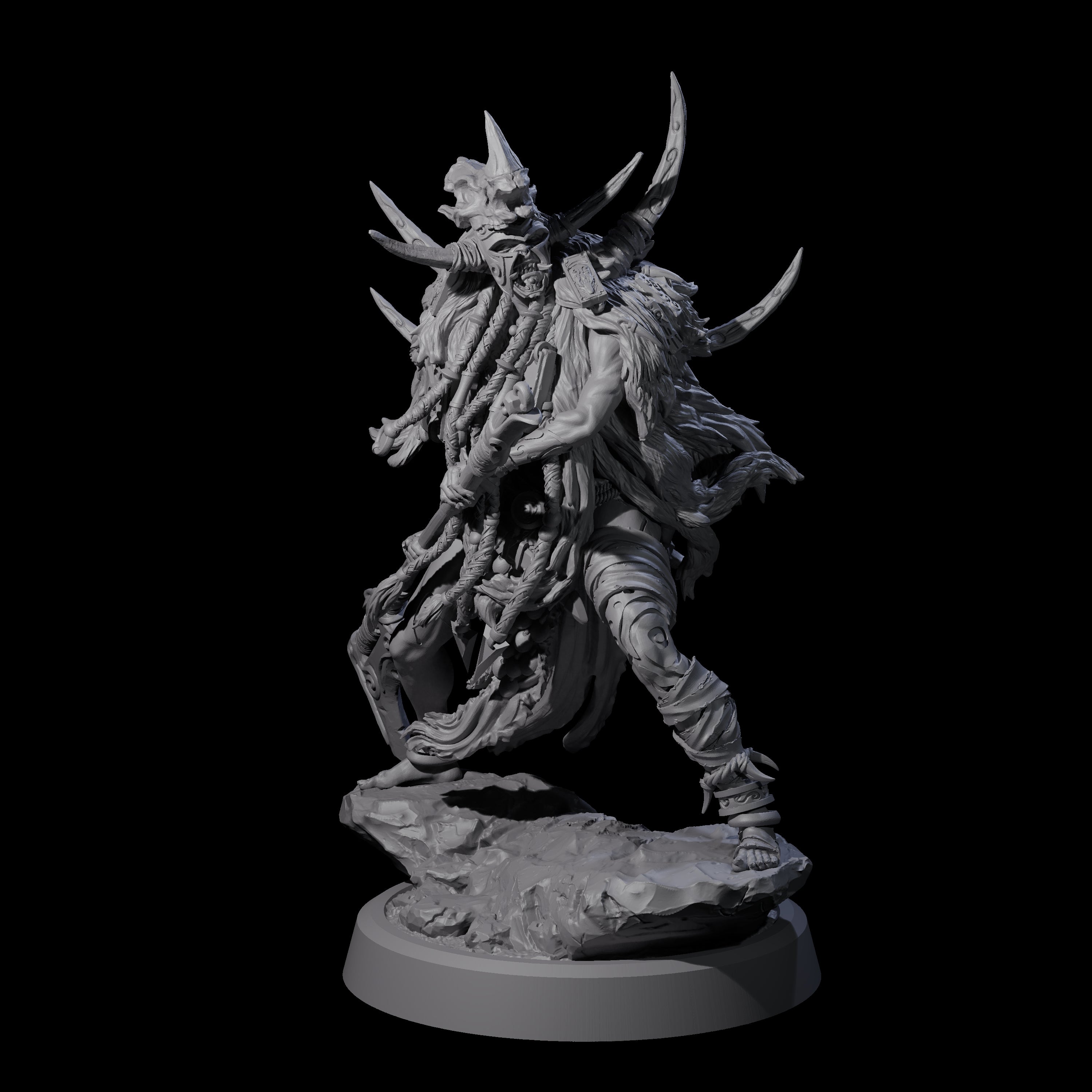 Tusked Goblin Shaman C Miniature for Dungeons and Dragons, Pathfinder or other TTRPGs
