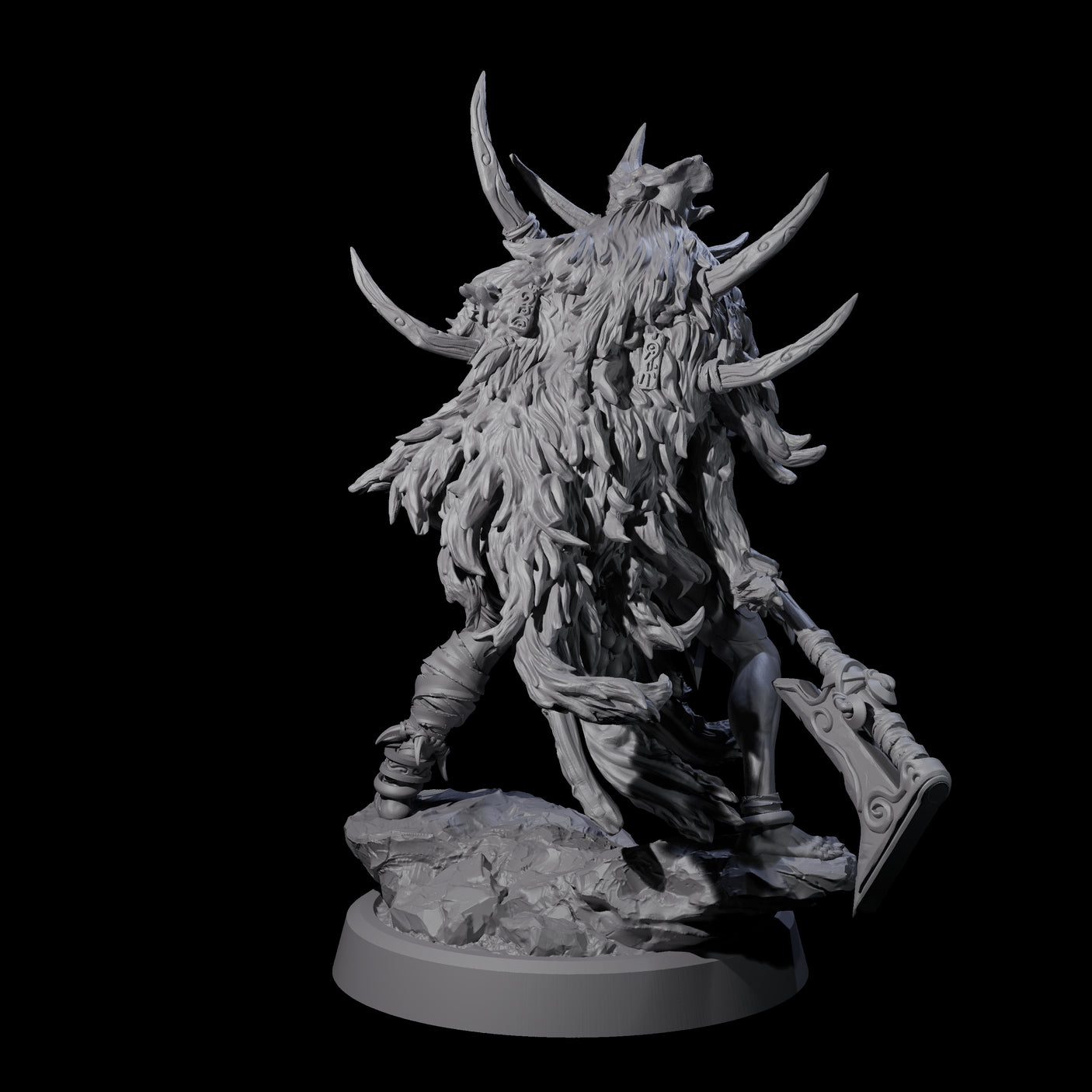 Tusked Goblin Shaman C Miniature for Dungeons and Dragons, Pathfinder or other TTRPGs