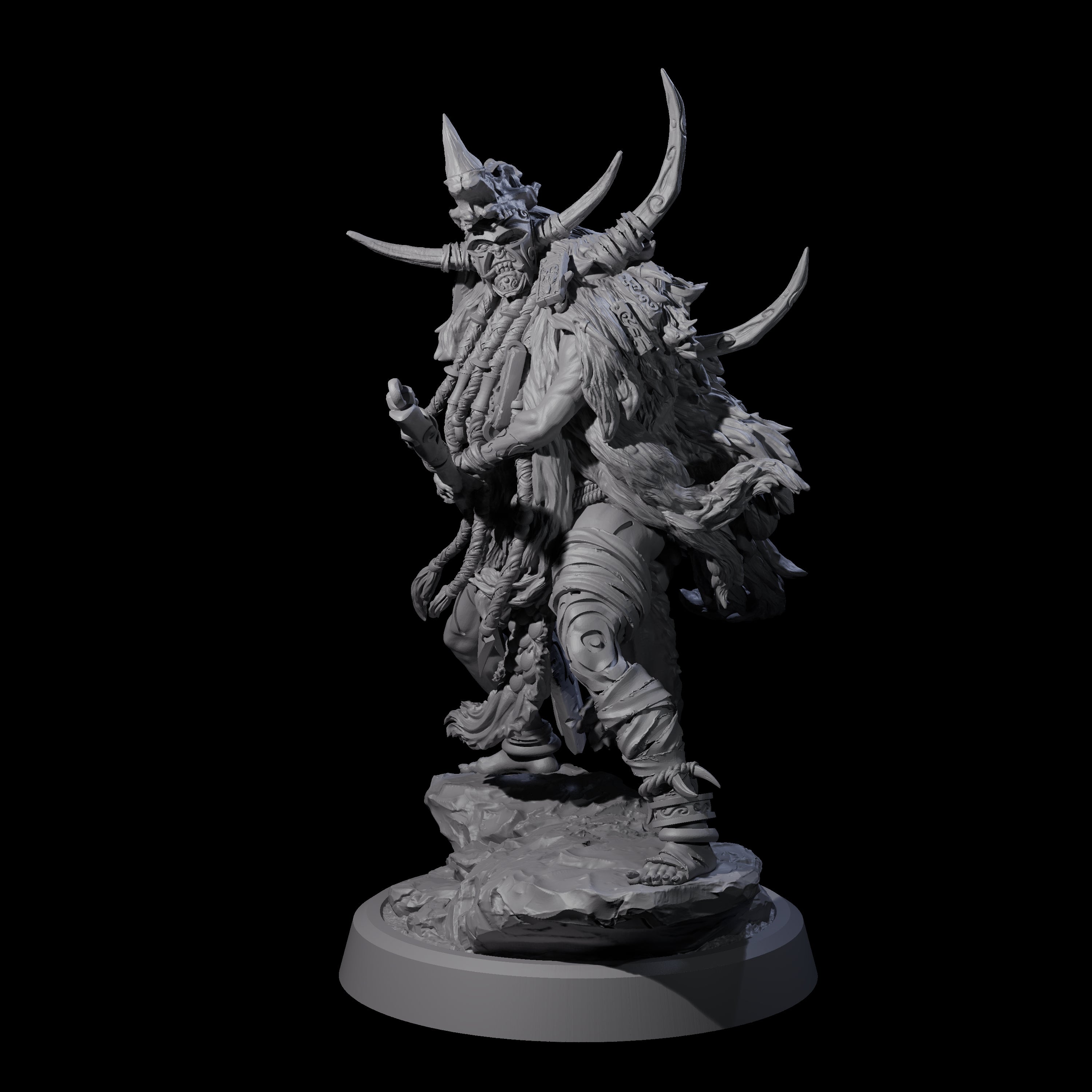 Tusked Goblin Shaman C Miniature for Dungeons and Dragons, Pathfinder or other TTRPGs