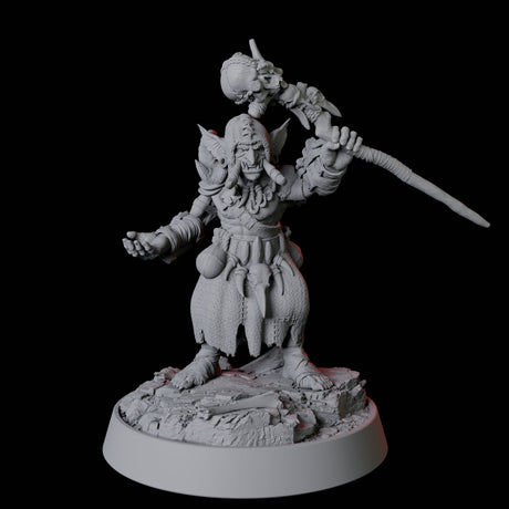 Tusked Goblin Shaman Miniature for Dungeons and Dragons, Pathfinder or other TTRPGs
