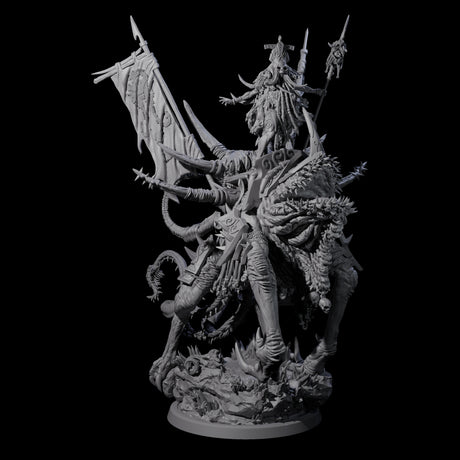 Tusked Goblin Shaman War Leader on Beast Miniature for Dungeons and Dragons, Pathfinder or other TTRPGs