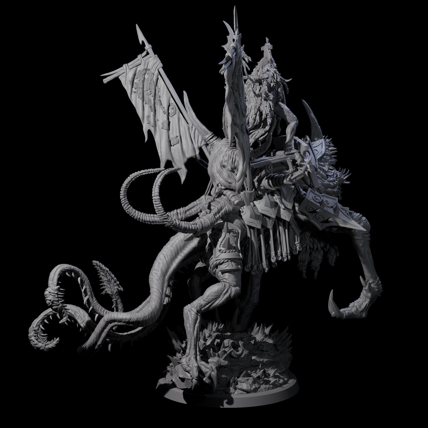 Tusked Goblin Shaman War Leader on Beast Miniature for Dungeons and Dragons, Pathfinder or other TTRPGs