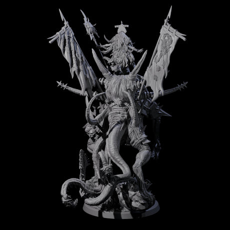 Tusked Goblin Shaman War Leader on Beast Miniature for Dungeons and Dragons, Pathfinder or other TTRPGs