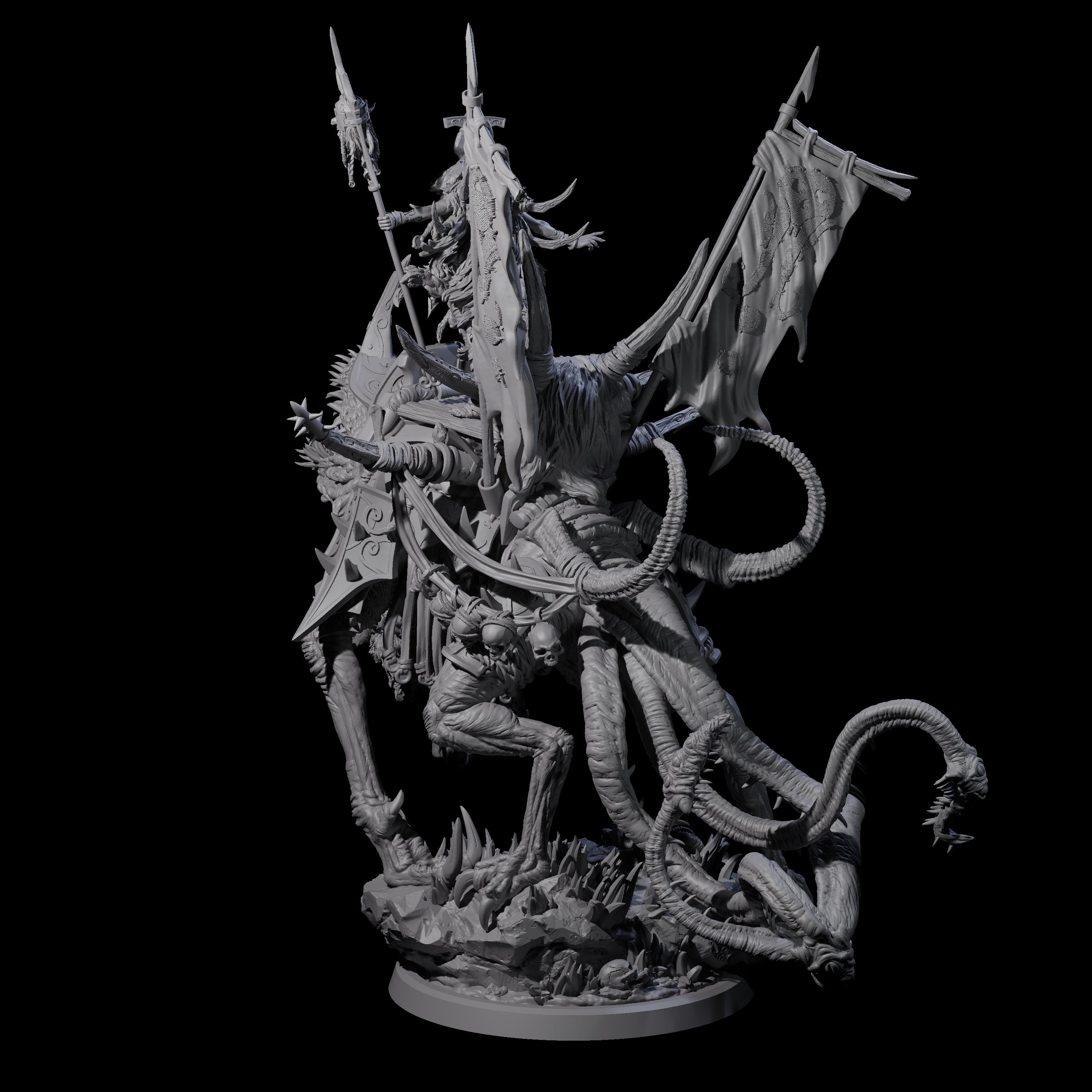 Tusked Goblin Shaman War Leader on Beast Miniature for Dungeons and Dragons, Pathfinder or other TTRPGs