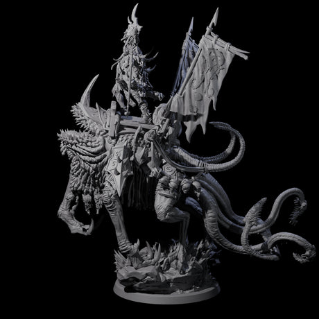 Tusked Goblin Shaman War Leader on Beast Miniature for Dungeons and Dragons, Pathfinder or other TTRPGs