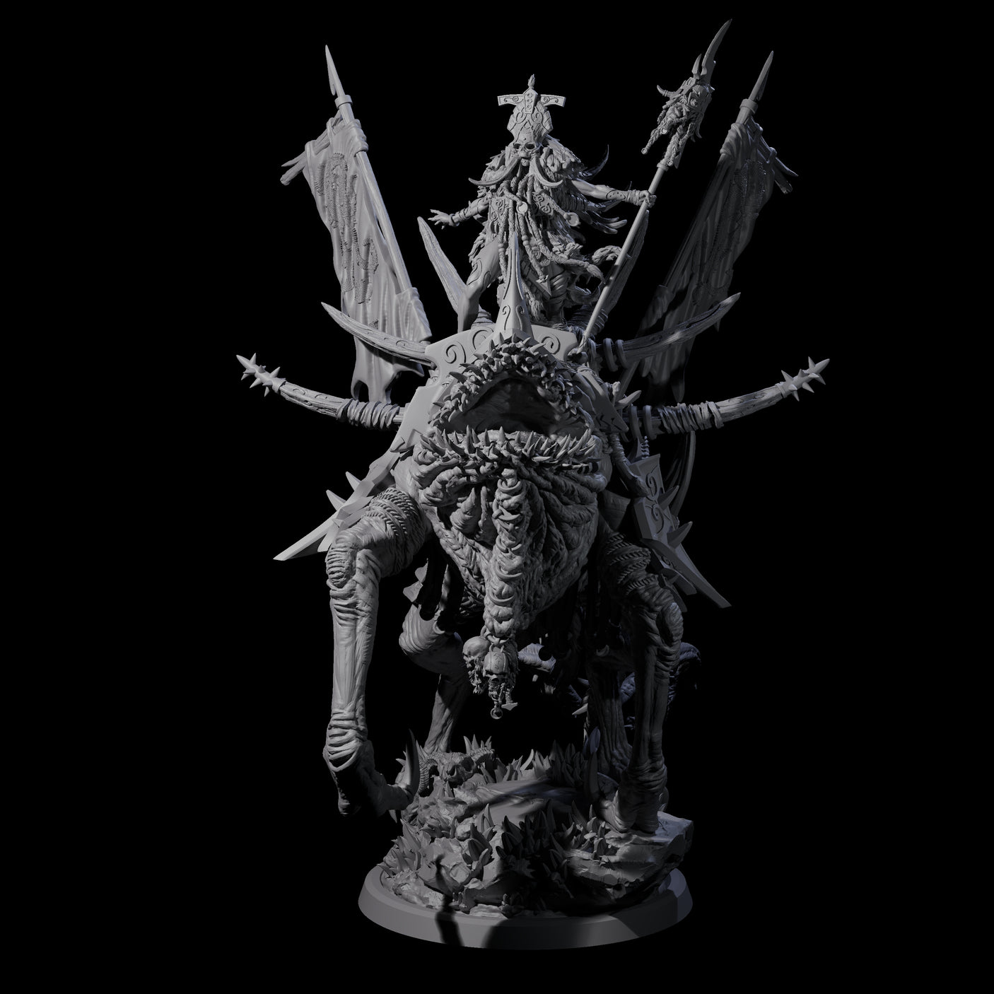 Tusked Goblin Shaman War Leader on Beast Miniature for Dungeons and Dragons, Pathfinder or other TTRPGs