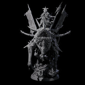 Tusked Goblin Shaman War Leader on Beast Miniature for Dungeons and Dragons, Pathfinder or other TTRPGs