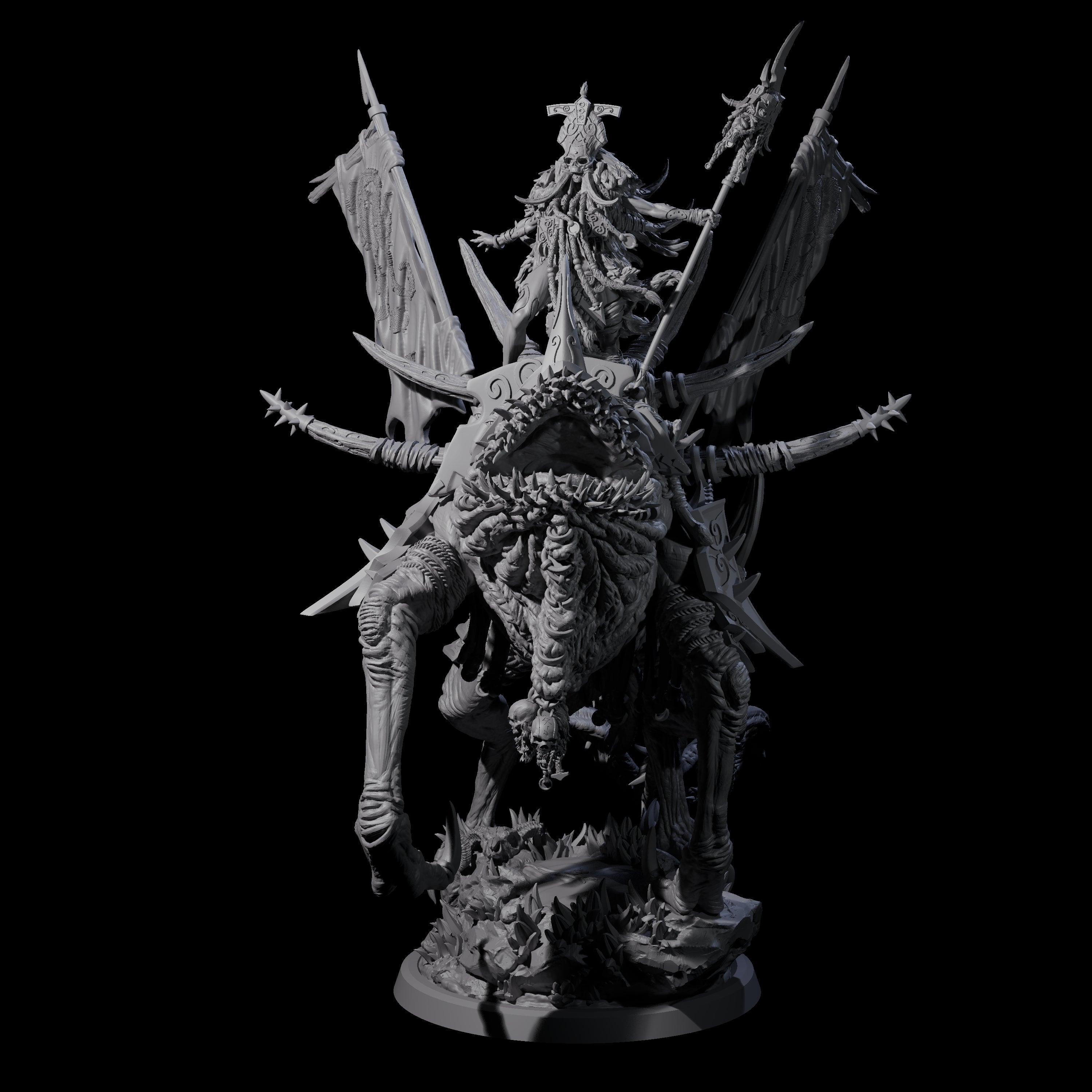 Tusked Goblin Shaman War Leader on Beast Miniature for Dungeons and Dragons, Pathfinder or other TTRPGs