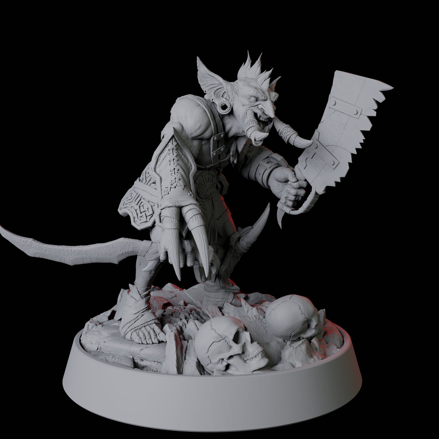 Tusked Goblin with Cleaver Miniature for Dungeons and Dragons, Pathfinder or other TTRPGs