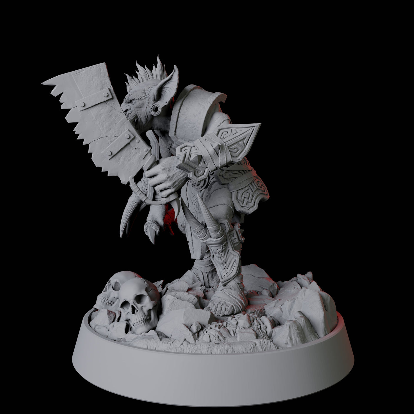 Tusked Goblin with Cleaver Miniature for Dungeons and Dragons, Pathfinder or other TTRPGs