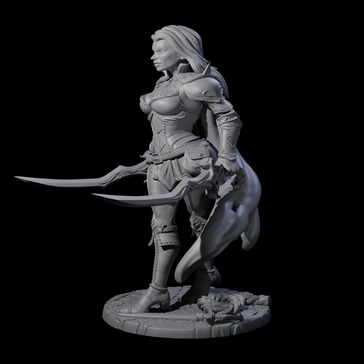Twin Blade Rogue Miniature for Dungeons and Dragons, Pathfinder or other TTRPGs