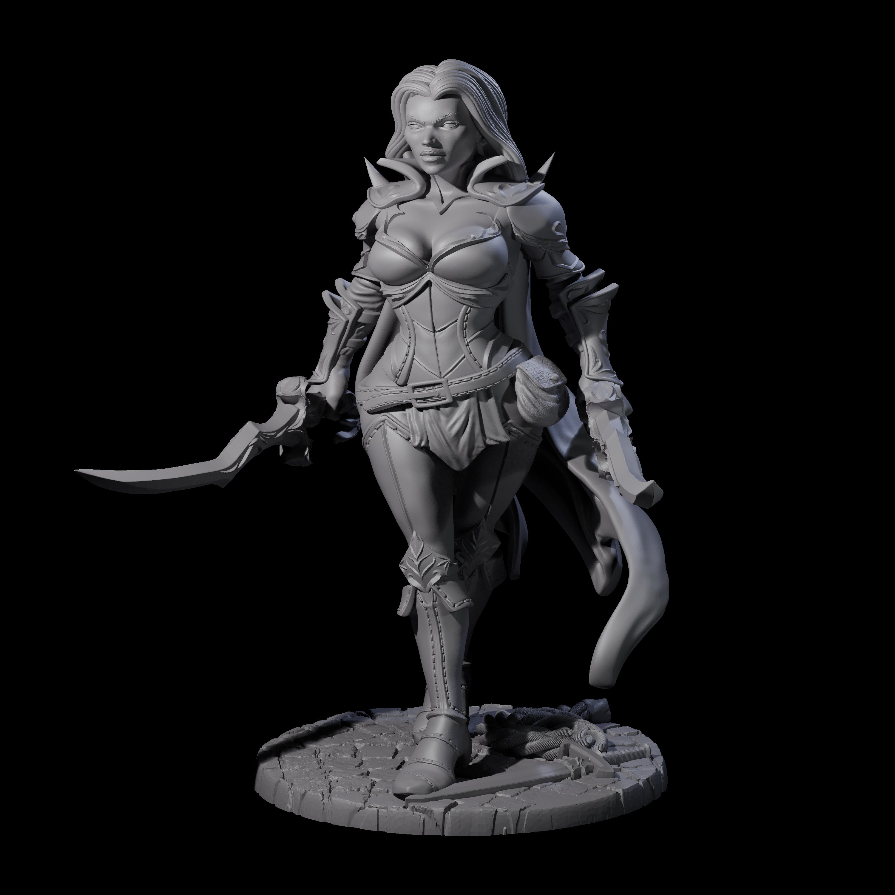 Twin Blade Rogue Miniature for Dungeons and Dragons, Pathfinder or other TTRPGs