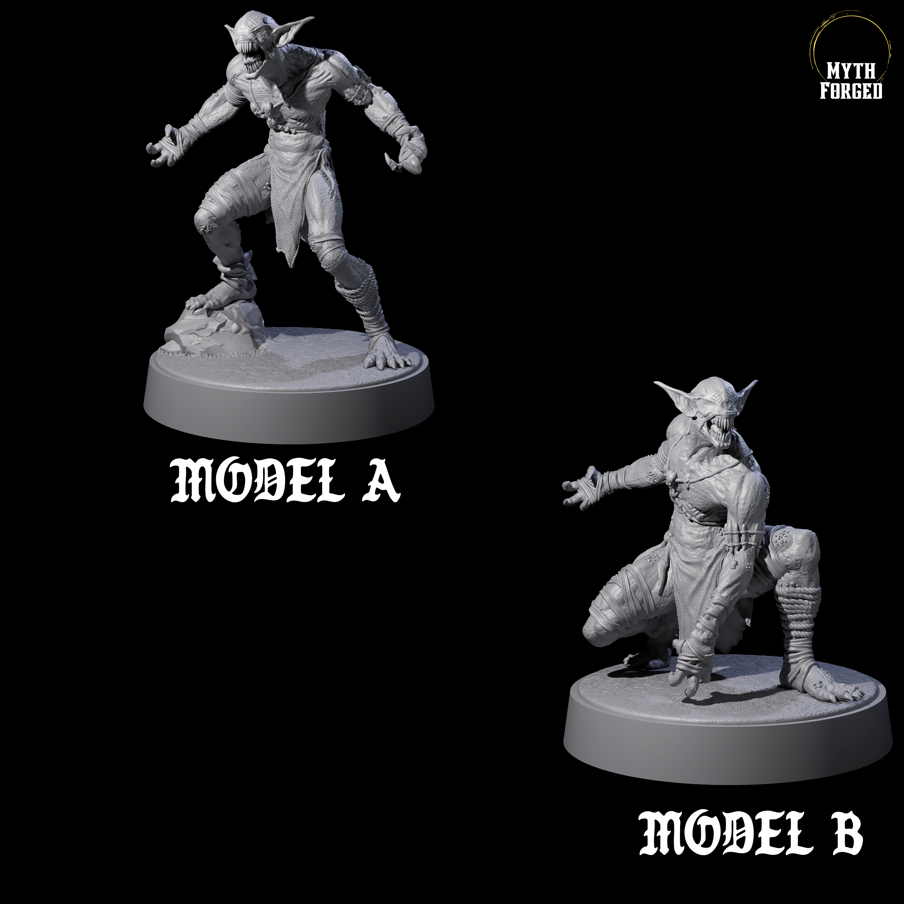 Two Angry Wretches Miniature for Dungeons and Dragons, Pathfinder or other TTRPGs
