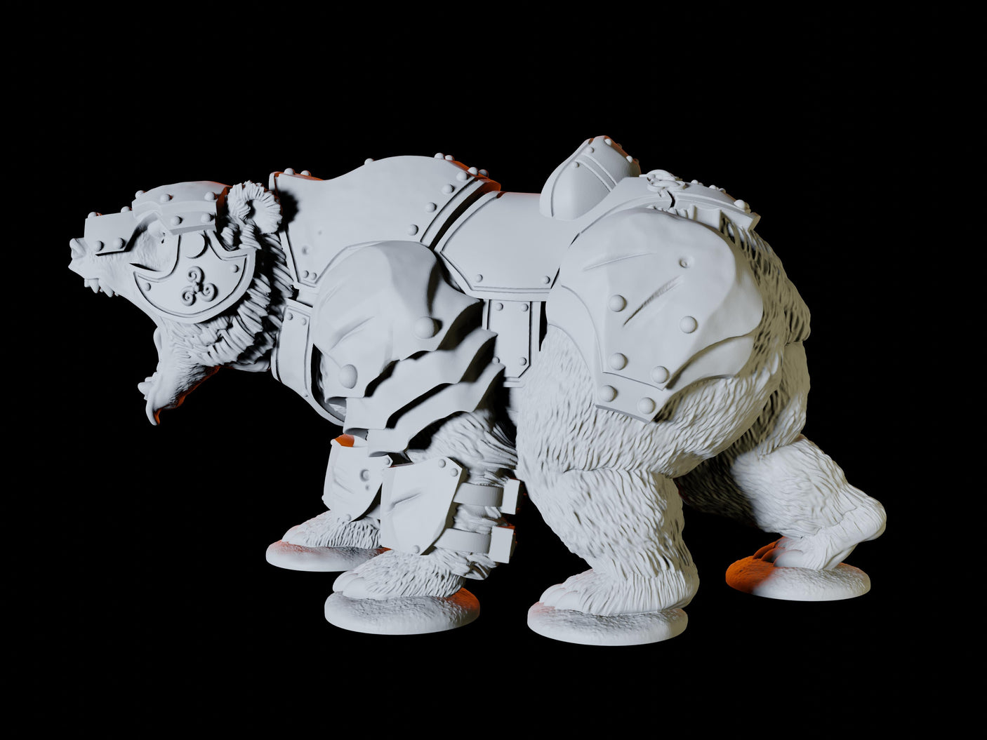 Two Armoured Bears Miniature for Dungeons and Dragons, Pathfinder or other TTRPGs