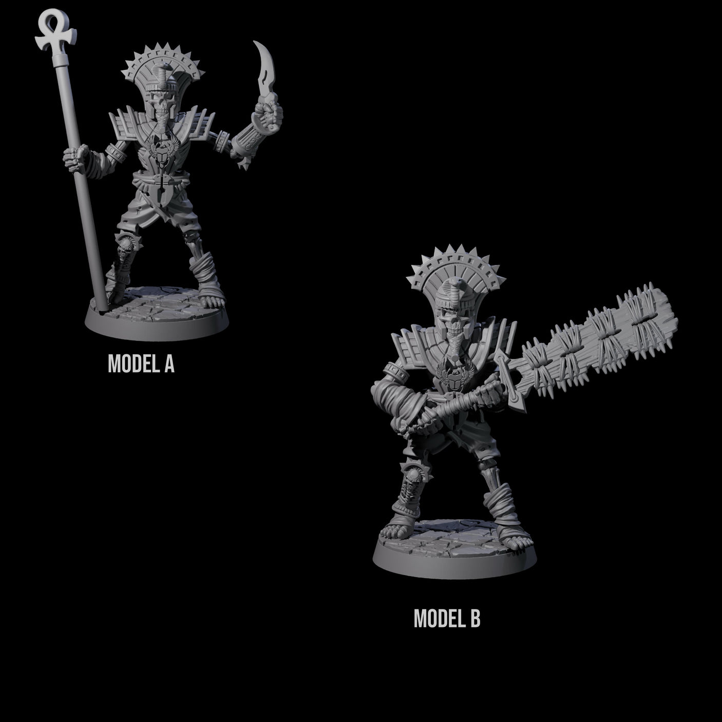 Two Attacking Mummys Miniature for Dungeons and Dragons, Pathfinder or other TTRPGs