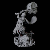 Two Battlemaiden Giantesses Miniature for Dungeons and Dragons, Pathfinder or other TTRPGs