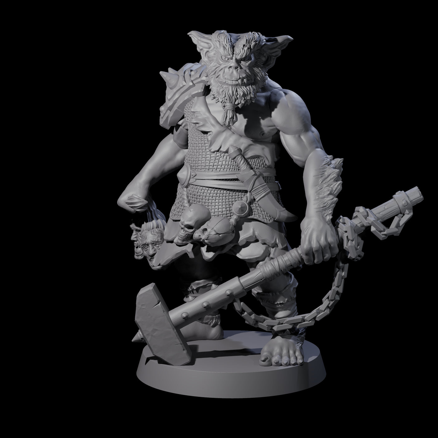 Two Big Chonky Bugbears Miniature for Dungeons and Dragons, Pathfinder or other TTRPGs