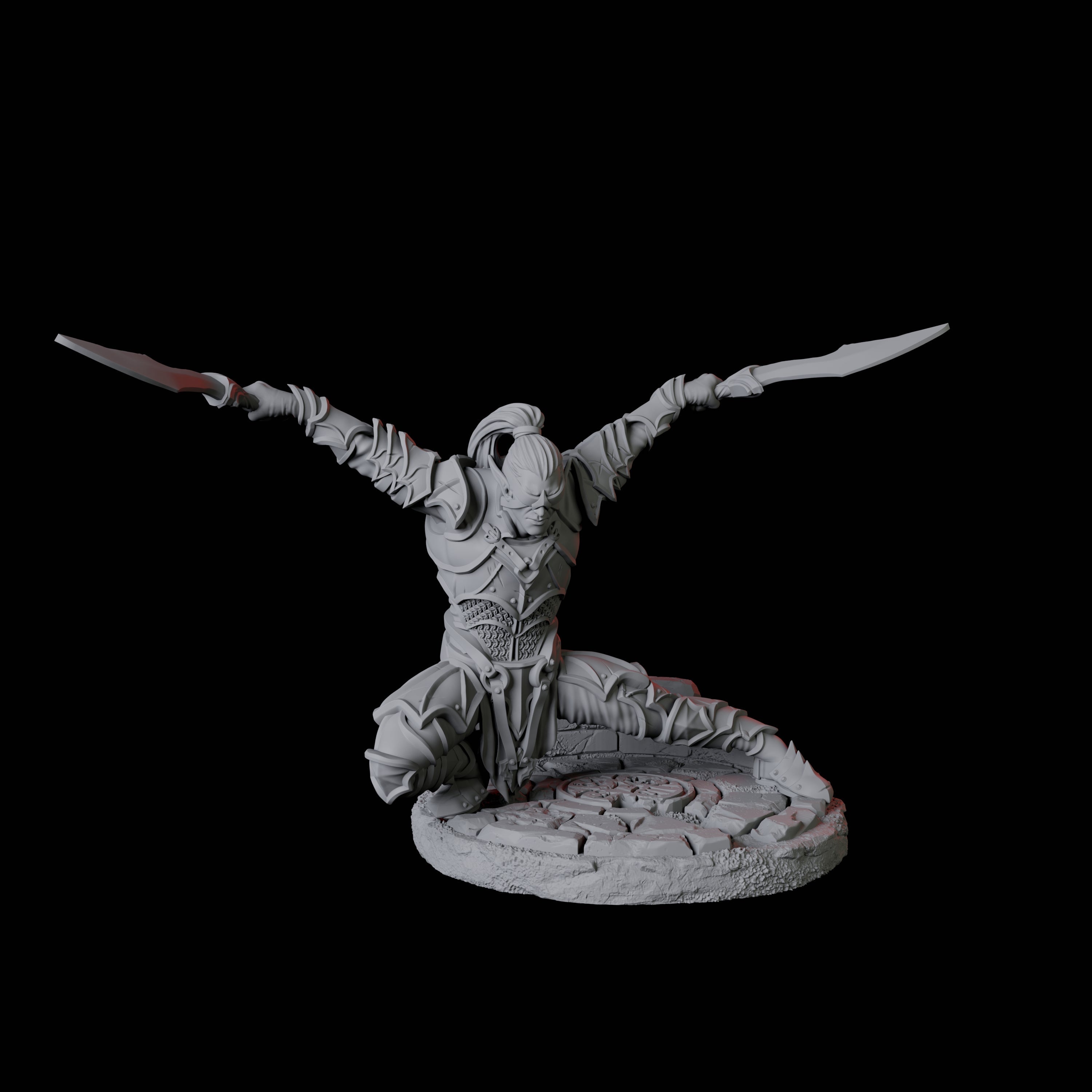 Two Blind Sword Warriors Miniature for Dungeons and Dragons, Pathfinder or other TTRPGs
