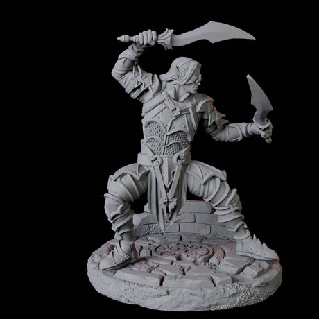 Two Blind Sword Warriors Miniature for Dungeons and Dragons, Pathfinder or other TTRPGs