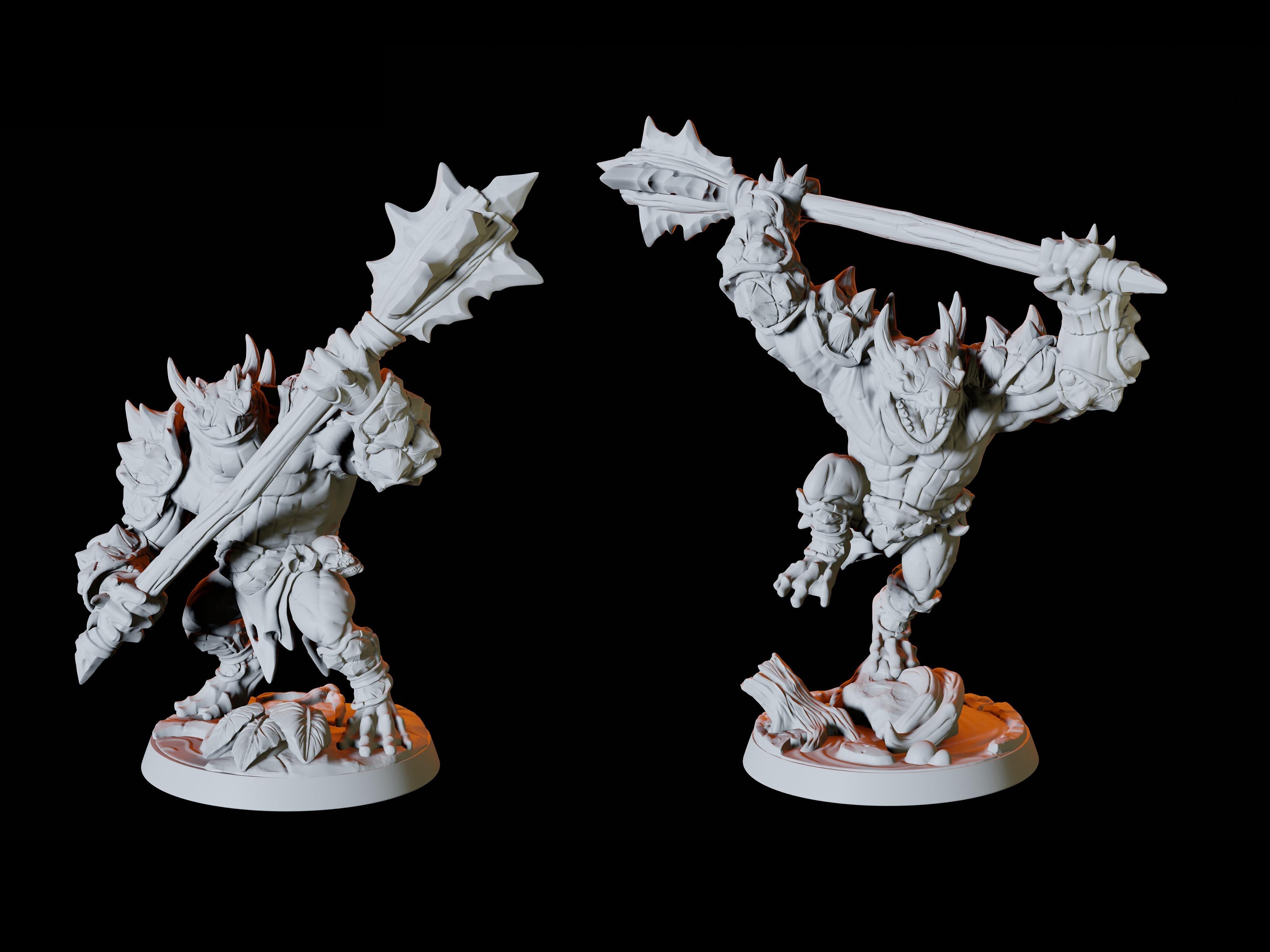 Two Bullywug Bullfrog Warriors Miniatures for Dungeons and Dragons - Myth Forged