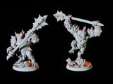 Two Bullywug Bullfrog Warriors Miniature for Dungeons and Dragons, Pathfinder or other TTRPGs