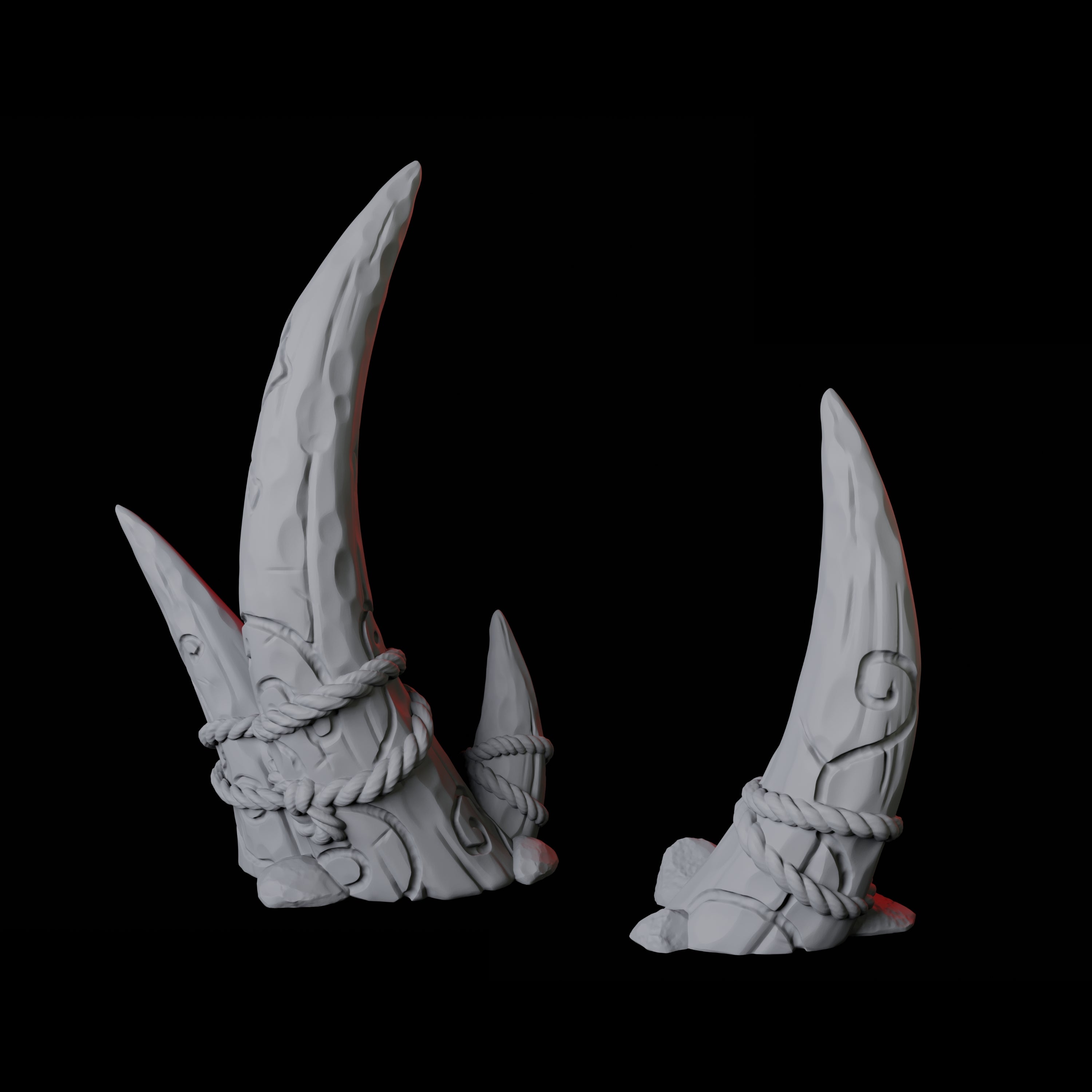 Two Carved Tusks Miniature for Dungeons and Dragons, Pathfinder or other TTRPGs