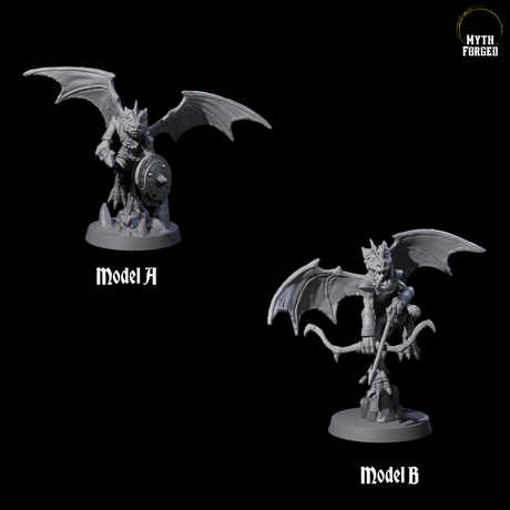 Two Charged Winged Kobolds Miniature for Dungeons and Dragons, Pathfinder or other TTRPGs