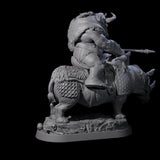 Two Charging Ogre Rhino Riders Miniature for Dungeons and Dragons, Pathfinder or other TTRPGs