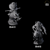 Two Charging Ogre Rhino Riders Miniature for Dungeons and Dragons, Pathfinder or other TTRPGs