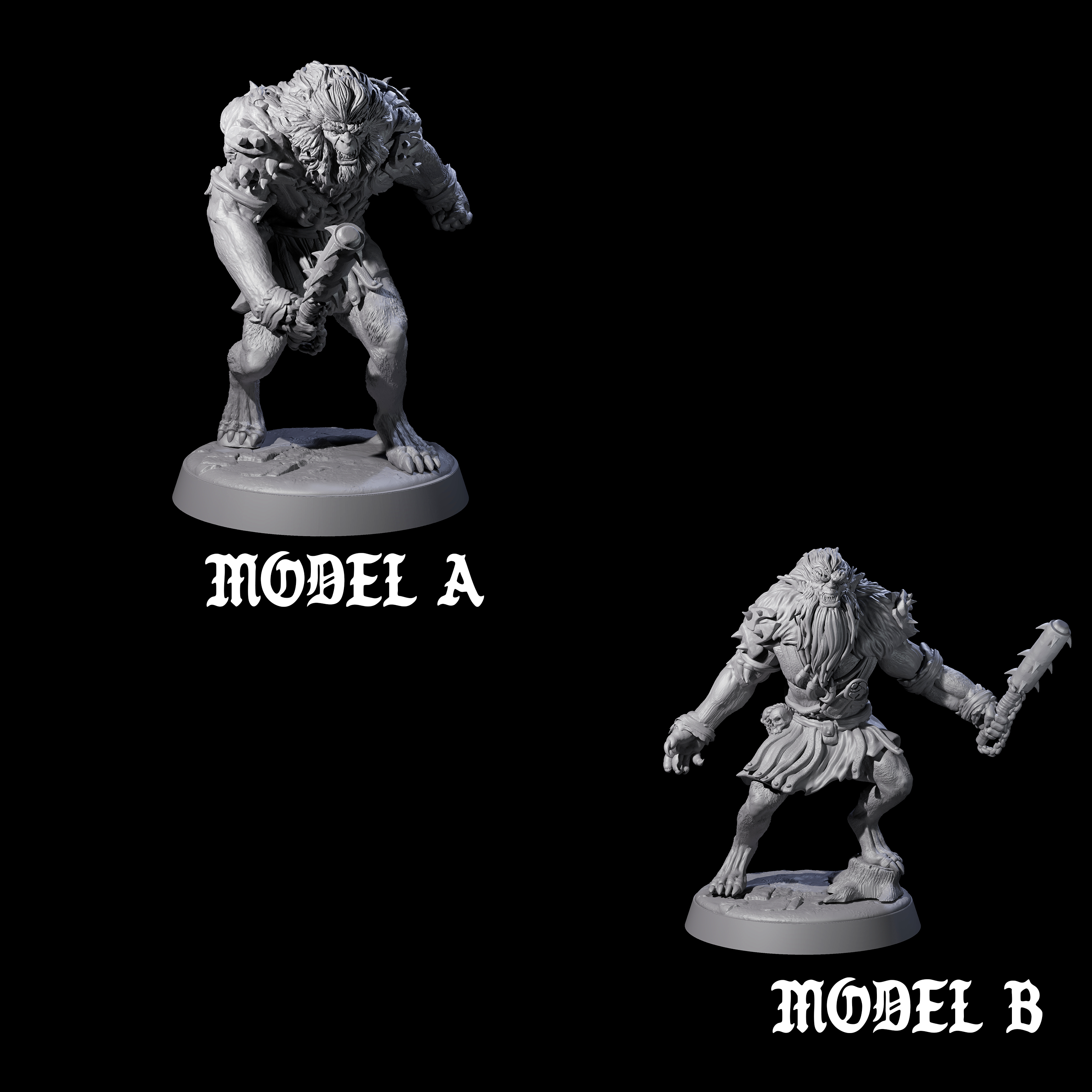 Two Creeping Bugbear Stalkers Miniature for Dungeons and Dragons, Pathfinder or other TTRPGs