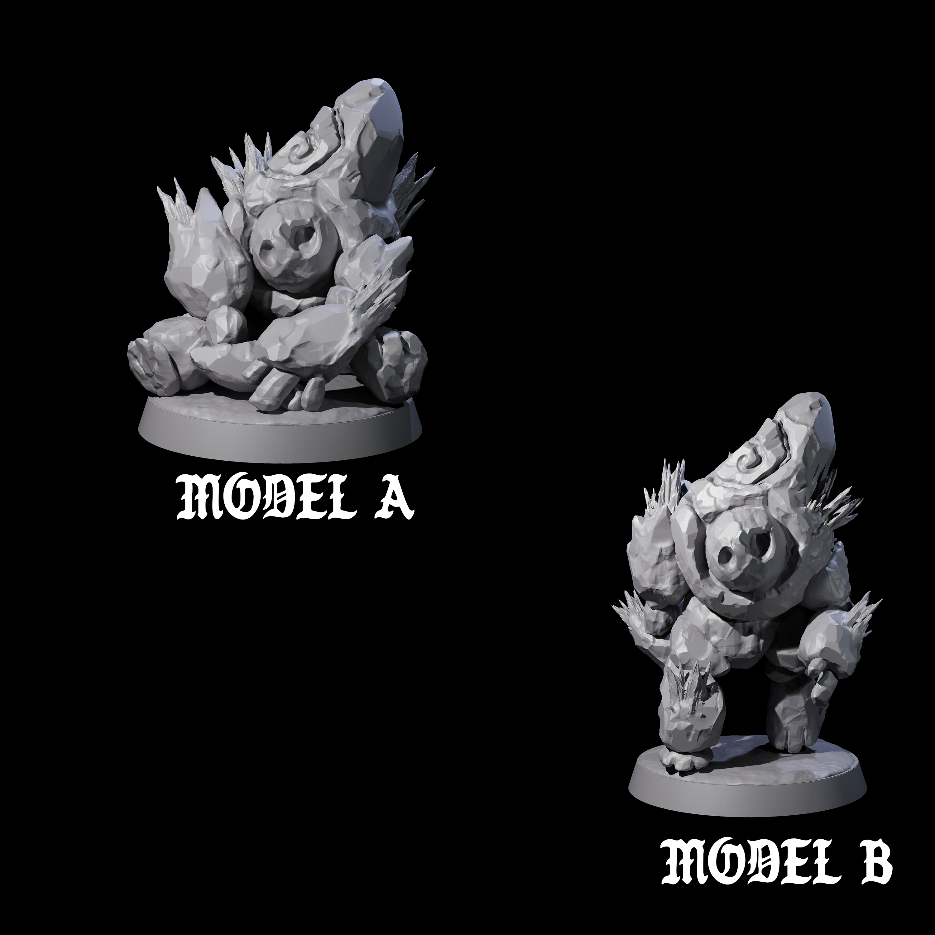 Two Cute Baby Ice Elementals Miniature for Dungeons and Dragons, Pathfinder or other TTRPGs