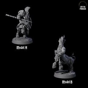 Two Death Paladin Dwarf Centaurs Miniature for Dungeons and Dragons, Pathfinder or other TTRPGs