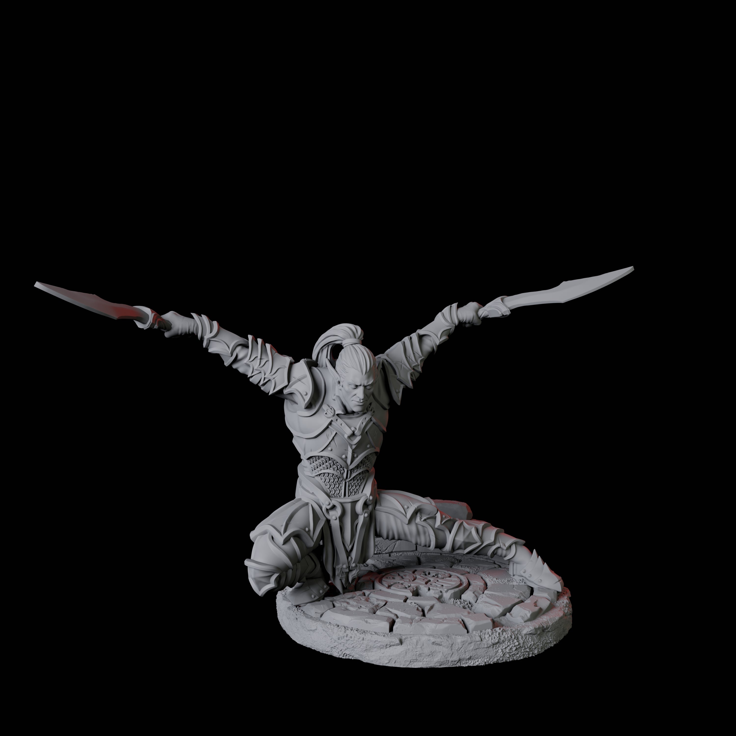 Two Dual Wielding Swordsmen Miniature for Dungeons and Dragons, Pathfinder or other TTRPGs