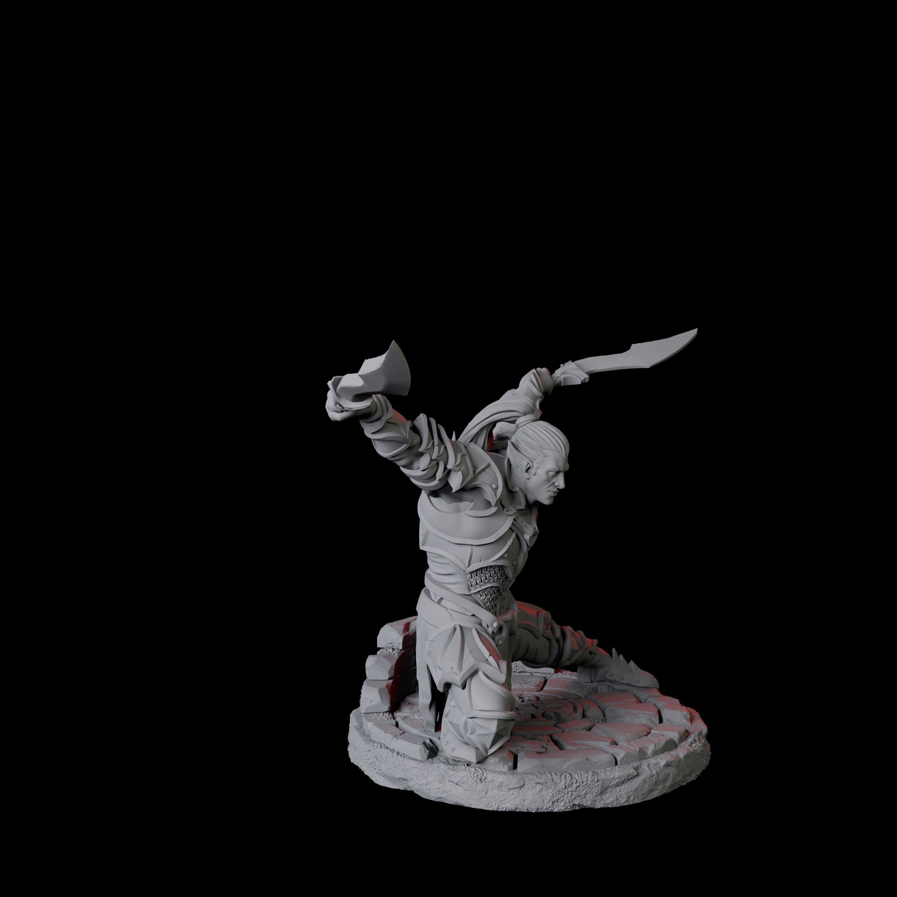 Two Dual Wielding Swordsmen Miniature for Dungeons and Dragons, Pathfinder or other TTRPGs