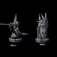 Two Elite Dark Elf Warriors Miniature for Dungeons and Dragons, Pathfinder or other TTRPGs