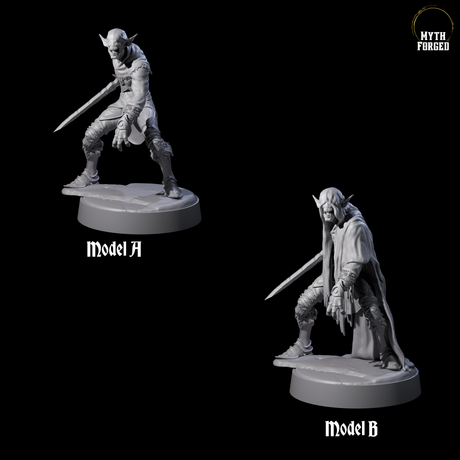 Two Eyeless Ghouls Miniature for Dungeons and Dragons, Pathfinder or other TTRPGs