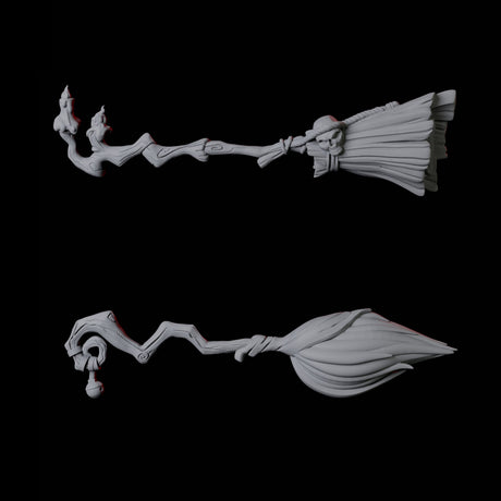 Two Flying Brooms Miniature for Dungeons and Dragons, Pathfinder or other TTRPGs
