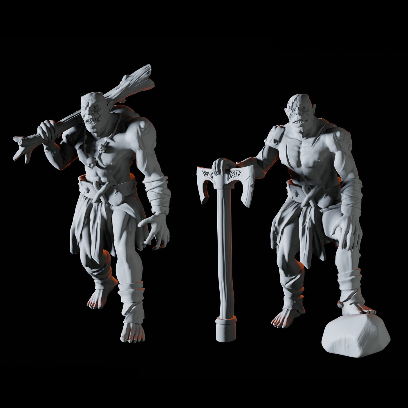 Two Fomorian Warriors Miniature for Dungeons and Dragons, Pathfinder or other TTRPGs