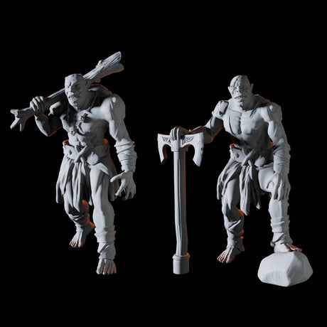 Two Fomorian Warriors Miniature for Dungeons and Dragons, Pathfinder or other TTRPGs