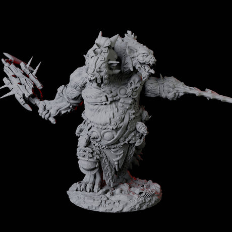 Two Gnoll Ettins Miniature for Dungeons and Dragons, Pathfinder or other TTRPGs
