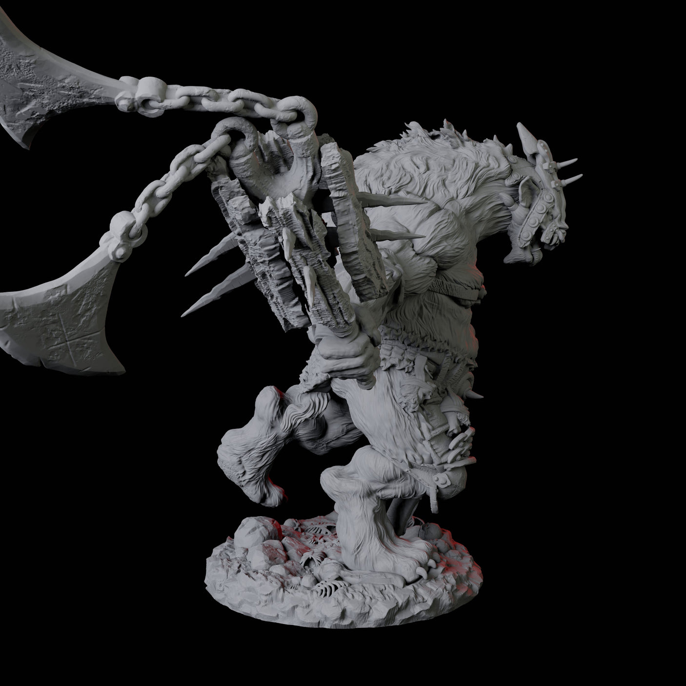 Two Gnoll Ettins Miniature for Dungeons and Dragons, Pathfinder or other TTRPGs