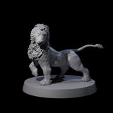Two Grainy Lion Statues Miniature for Dungeons and Dragons, Pathfinder or other TTRPGs