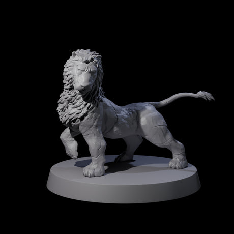 Two Grainy Lion Statues Miniature for Dungeons and Dragons, Pathfinder or other TTRPGs