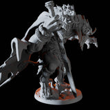 Two Headed Troll Warchief Miniature for Dungeons and Dragons, Pathfinder or other TTRPGs