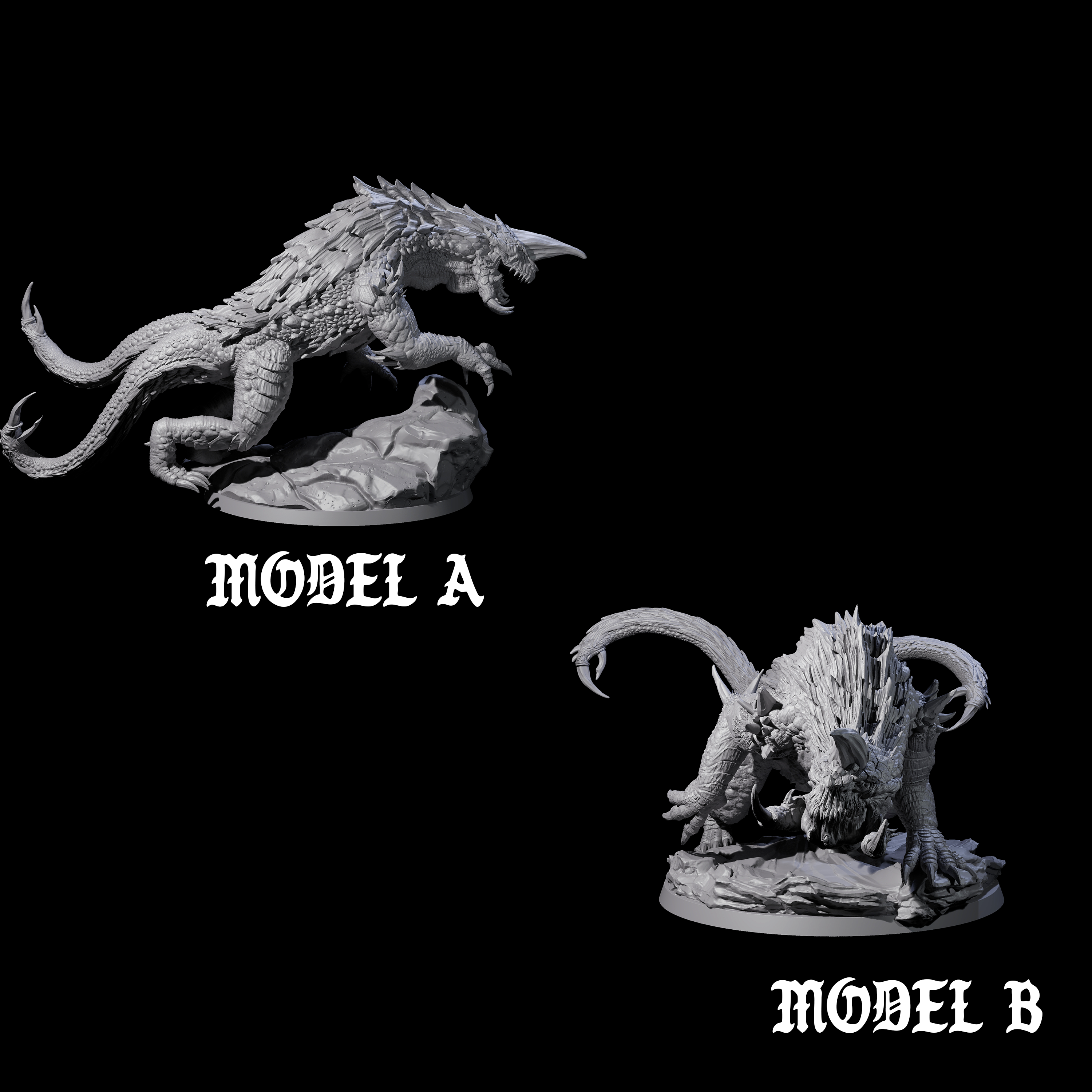 Two Hulking Siege Drakes Miniature for Dungeons and Dragons, Pathfinder or other TTRPGs