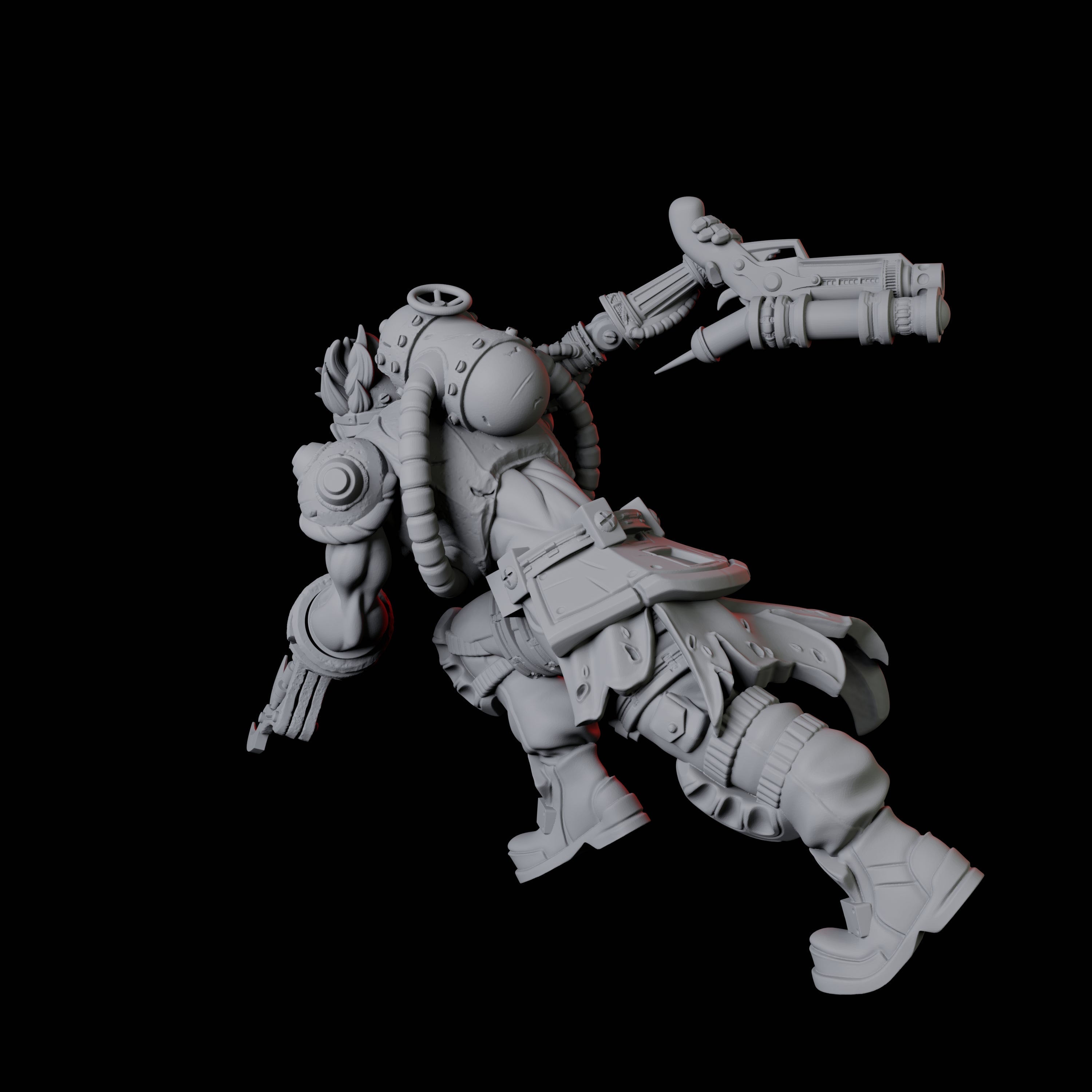 Two Human Cyborgs Miniature for Dungeons and Dragons